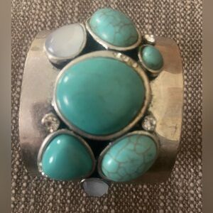 CHICO’S Turquoise and Silver Statement Cuff Bracelet